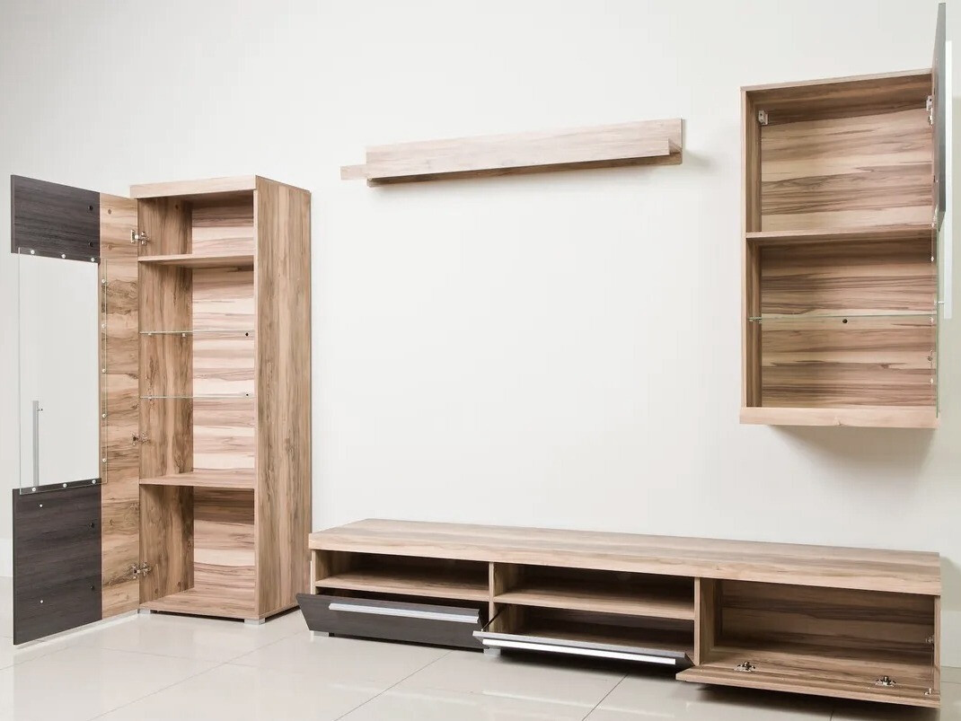 Parete attrezzata Sorciro 105 (Noce + Rovere moro)