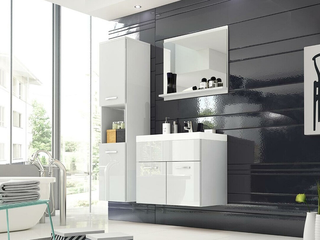 Set bagno Sarasota 122 (Bianco + Bianco lucido)