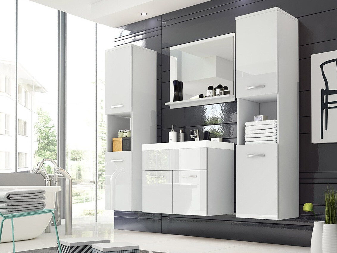 Set bagno Sarasota 123 (Bianco + Bianco lucido)