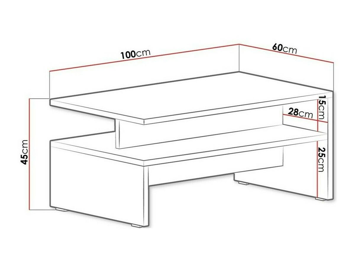 Tavolino da caffè Serodeu 103 (Noce + Marrone scuro)