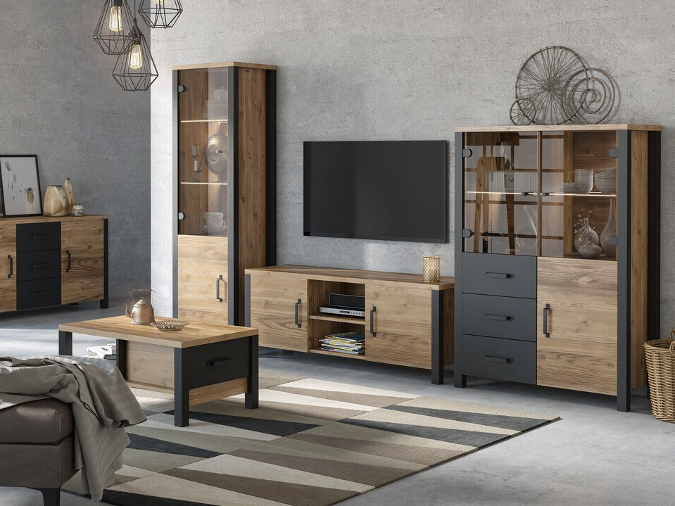 Scaffale Tornua 101 (Abete scuro + Nero opaco)