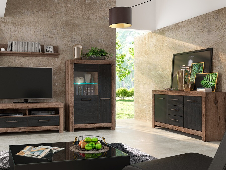 Cassettiera Dunfelu 100 (Quercia del Monastery + Quercia nera)