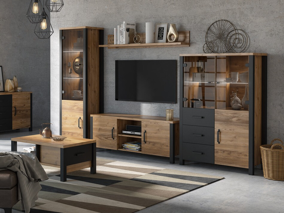 Scaffale Tornua 105 (Abete scuro + Nero opaco)