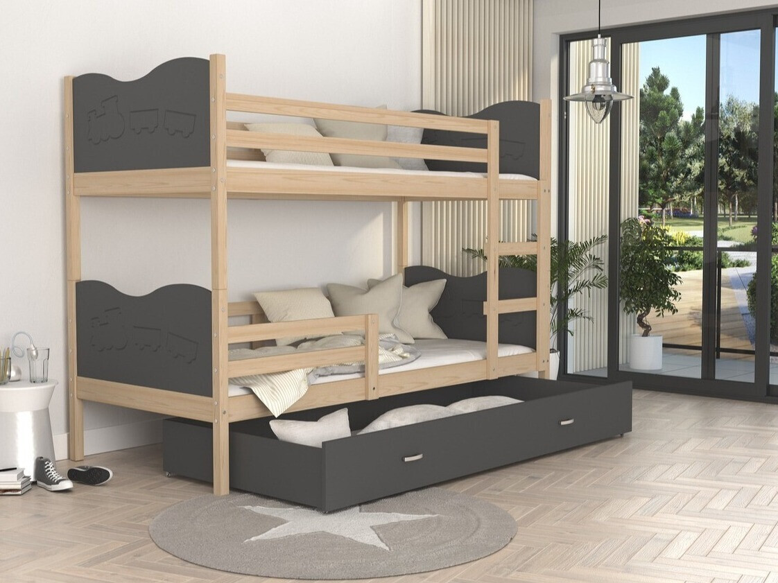Letto a castello Aurora 110 (Grigio)