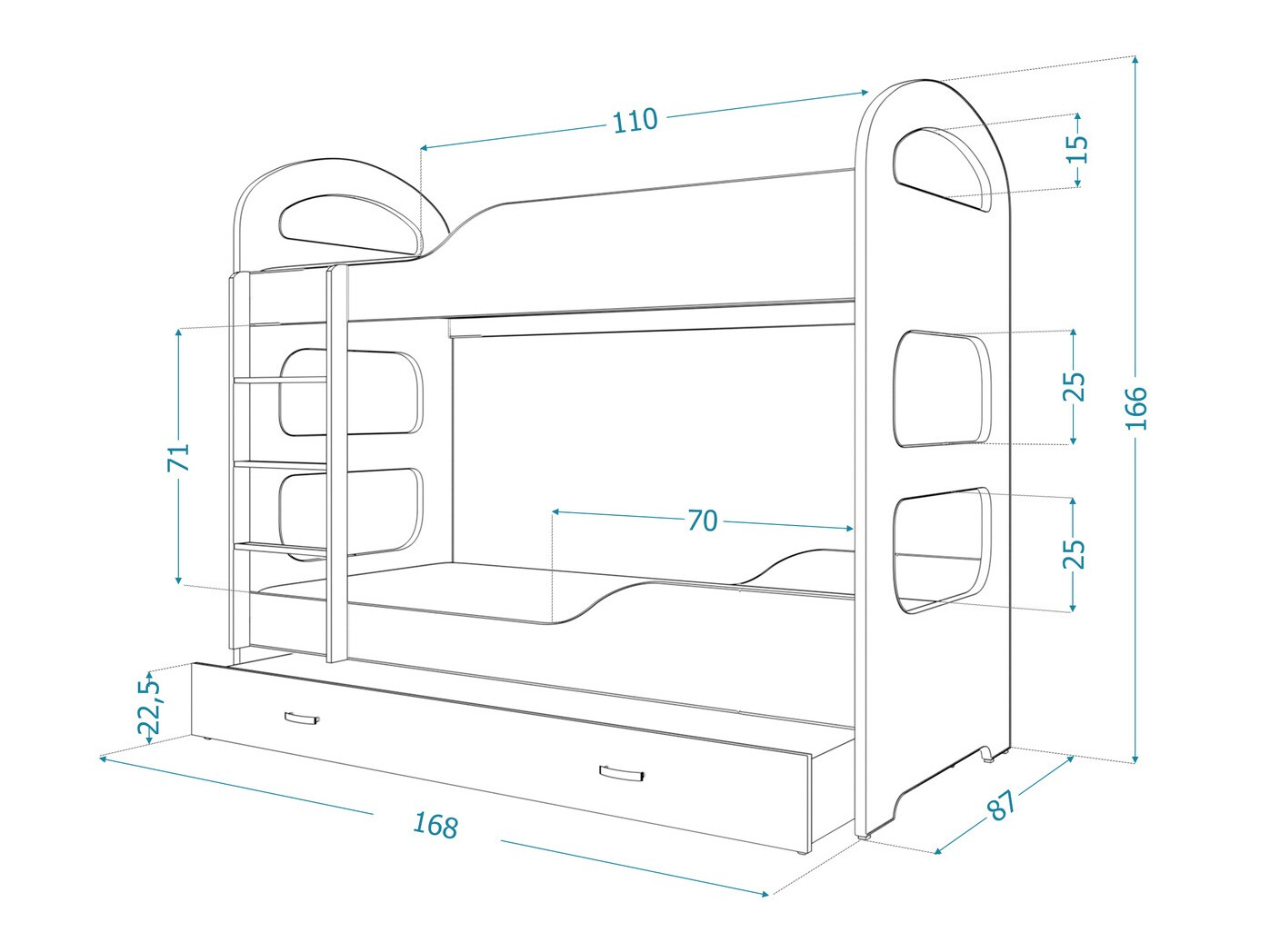 Letto a castello Aurora 114