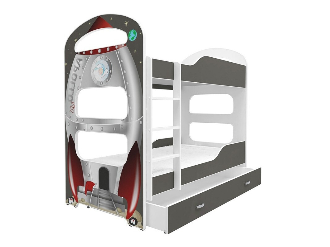 Letto a castello Aurora 116 (Bianco + Grigio)