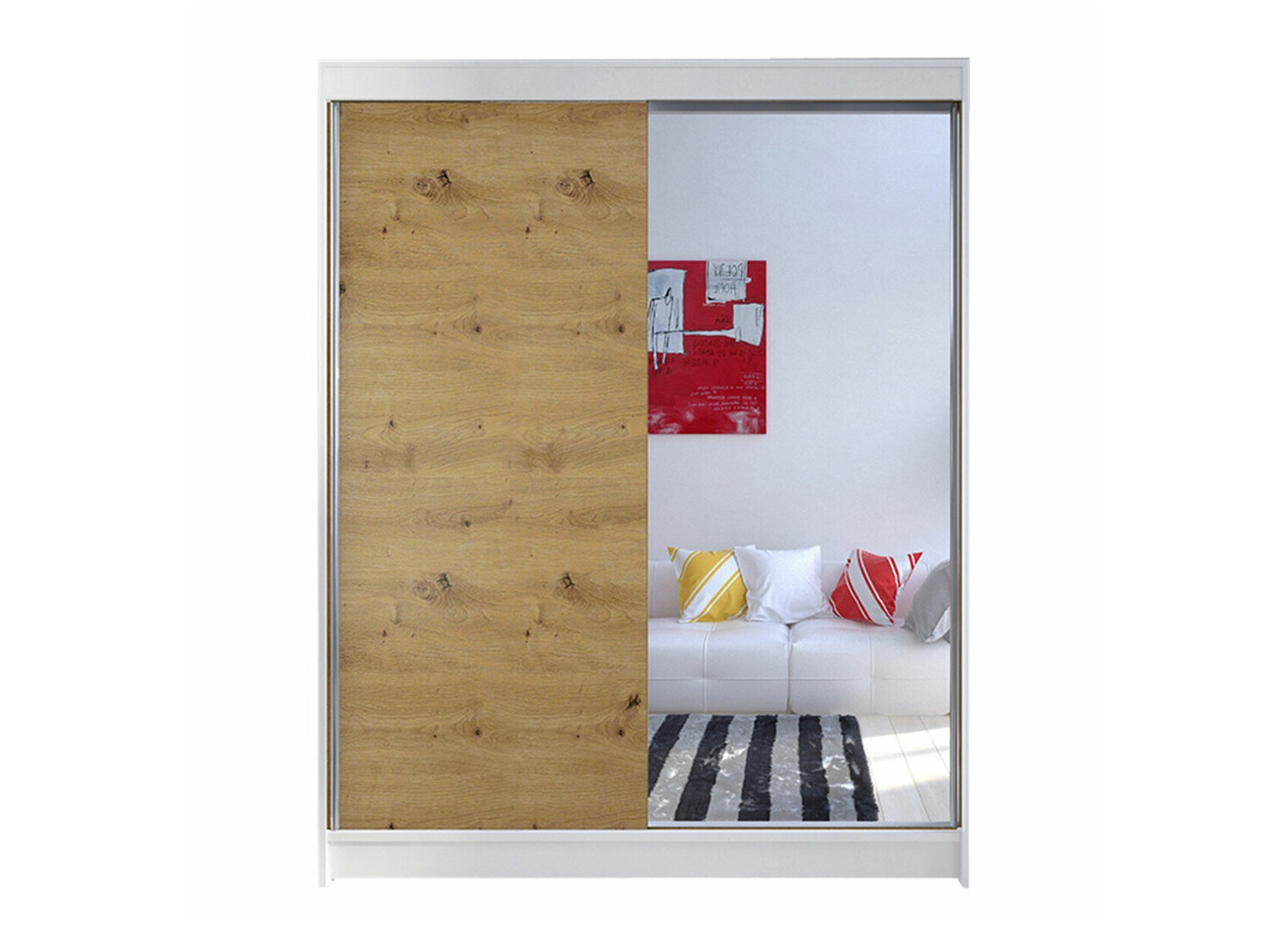 Armadio Closico 140 (Bianco + Rovere Artisan)