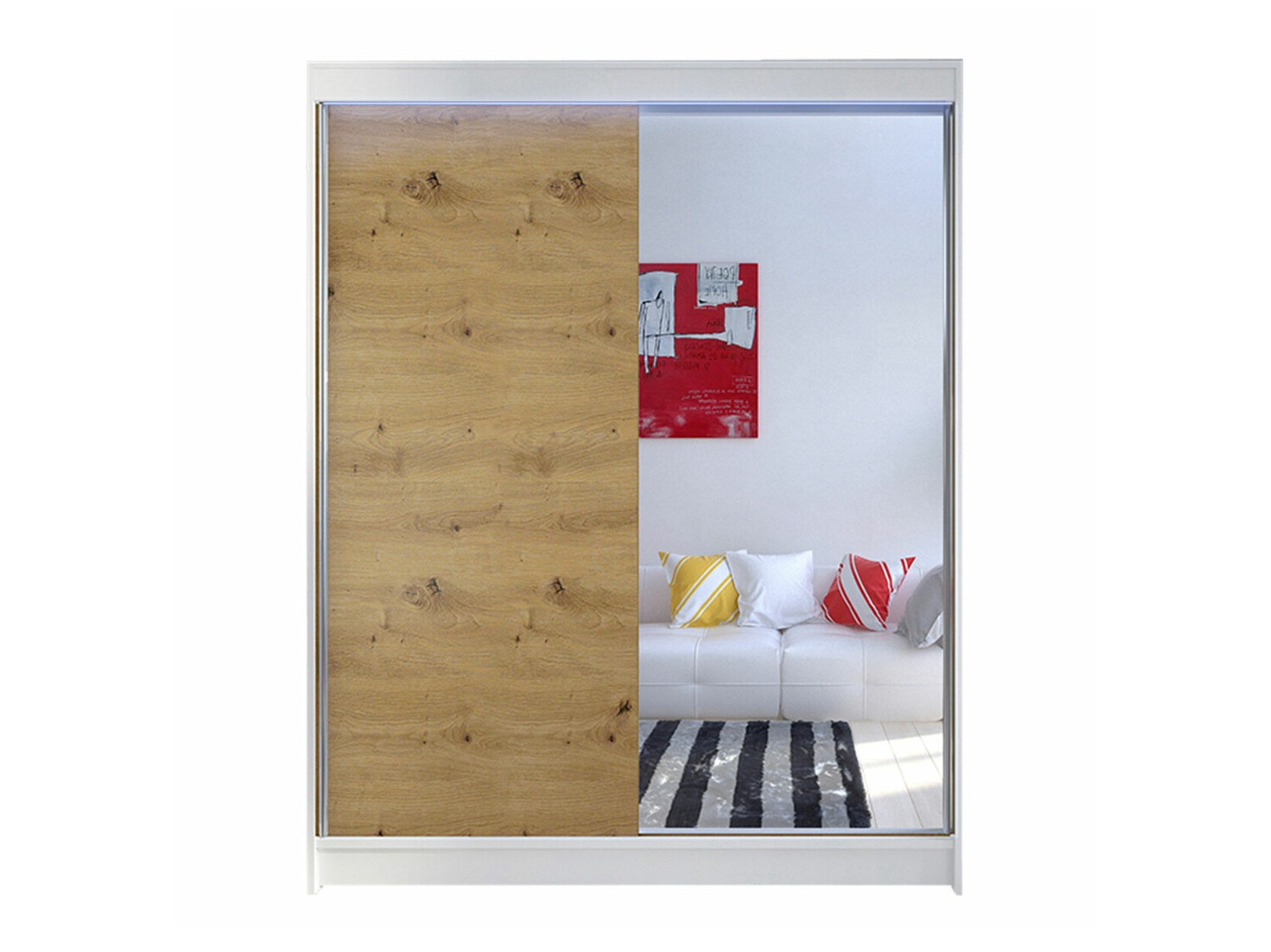 Armadio Closico Vastor I (Bianco + Rovere Artisan)