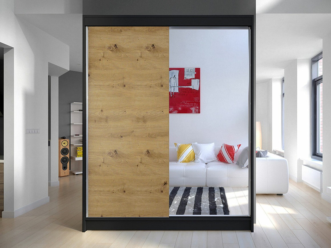 Armadio Closico Vastor I (Nero + Rovere Artisan)
