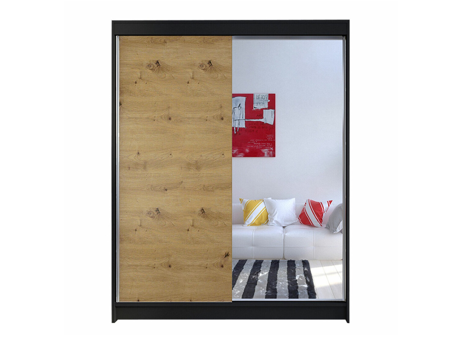 Armadio Closico Vastor I (Nero + Rovere Artisan)