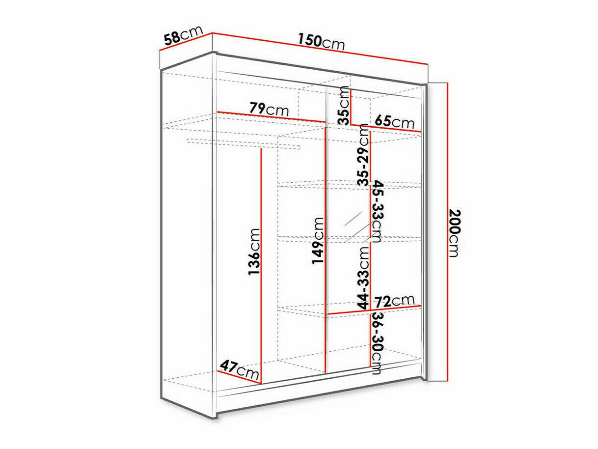Armadio Closico Vastor I (Nero + Rovere Artisan)