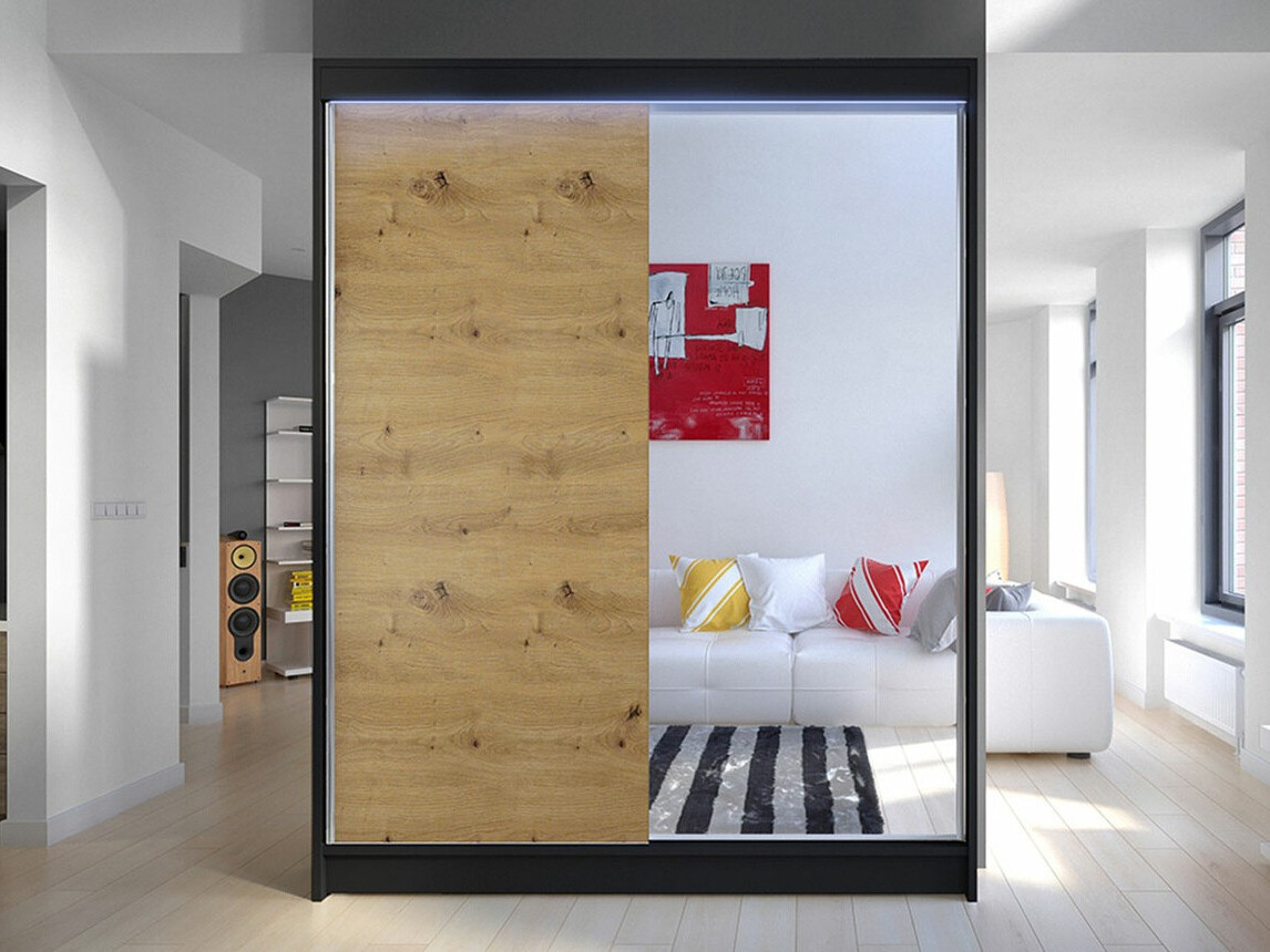 Armadio Closico Vastor I (Nero + Rovere Artisan)