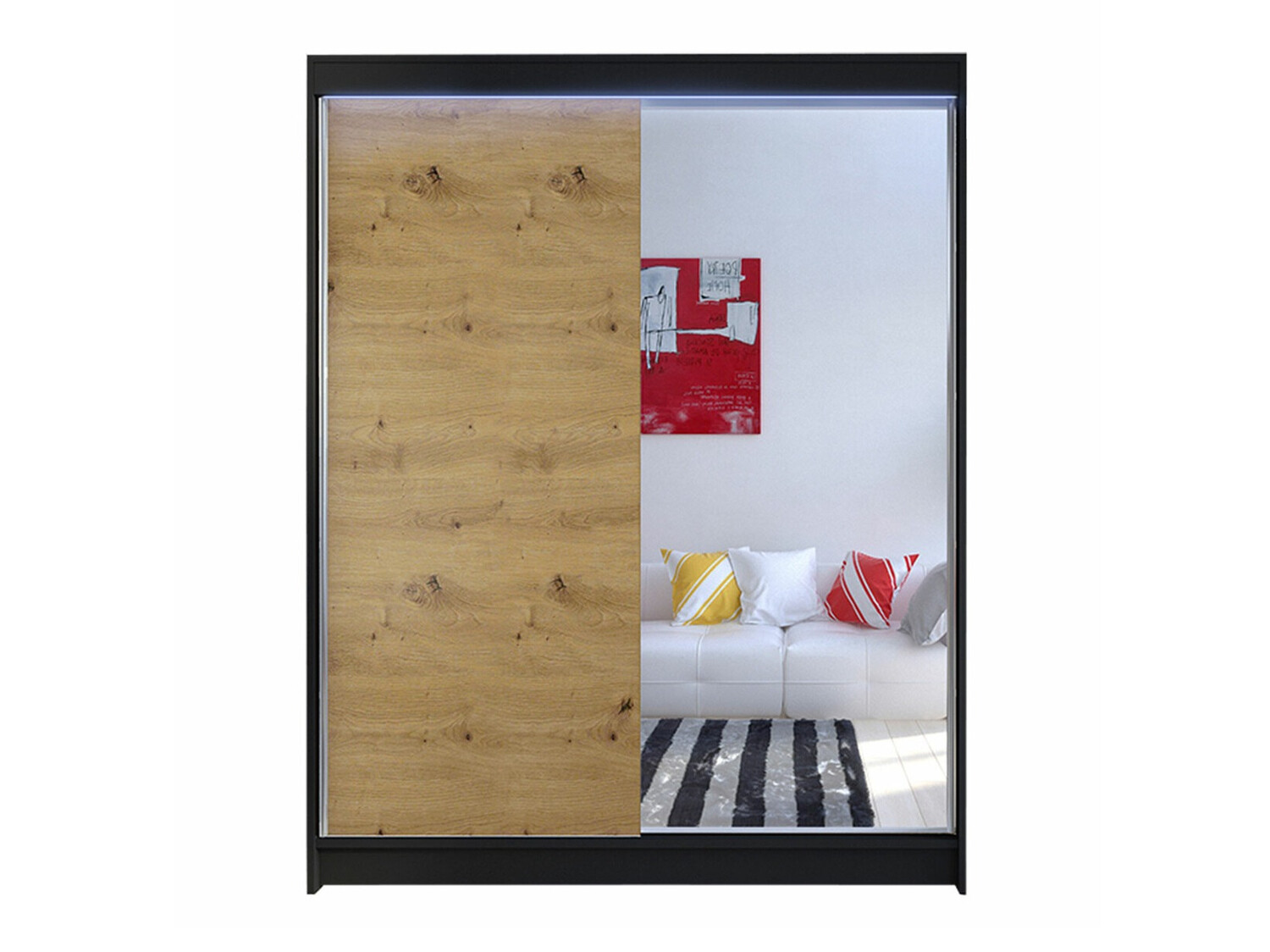 Armadio Closico Vastor I (Nero + Rovere Artisan)