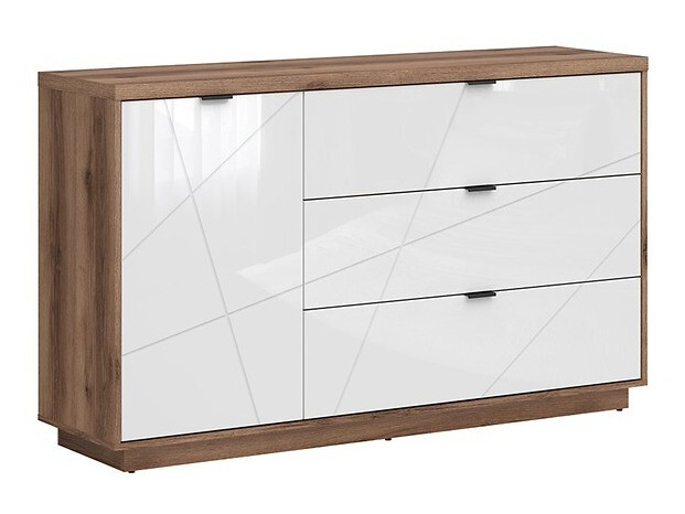 Cassettiera Fivale 100 (Rovere delano scuro + Bianco lucido)