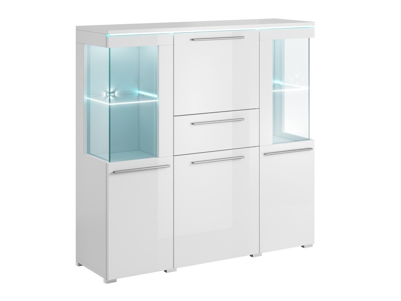 Cassettiera Torvire 115 (Bianco + Bianco lucido)