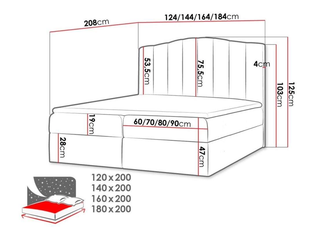 Letto continentale Cantus (Casablanca 2303)