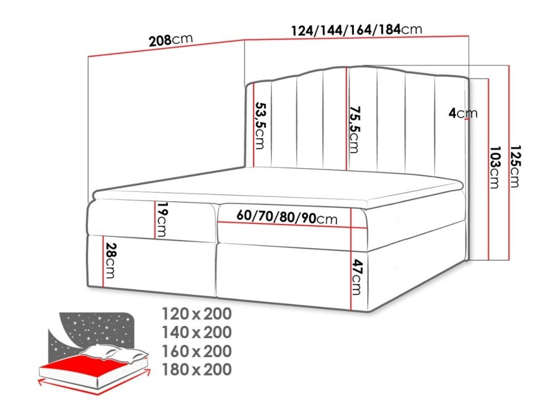 Letto continentale Cantus (Casablanca 2316)