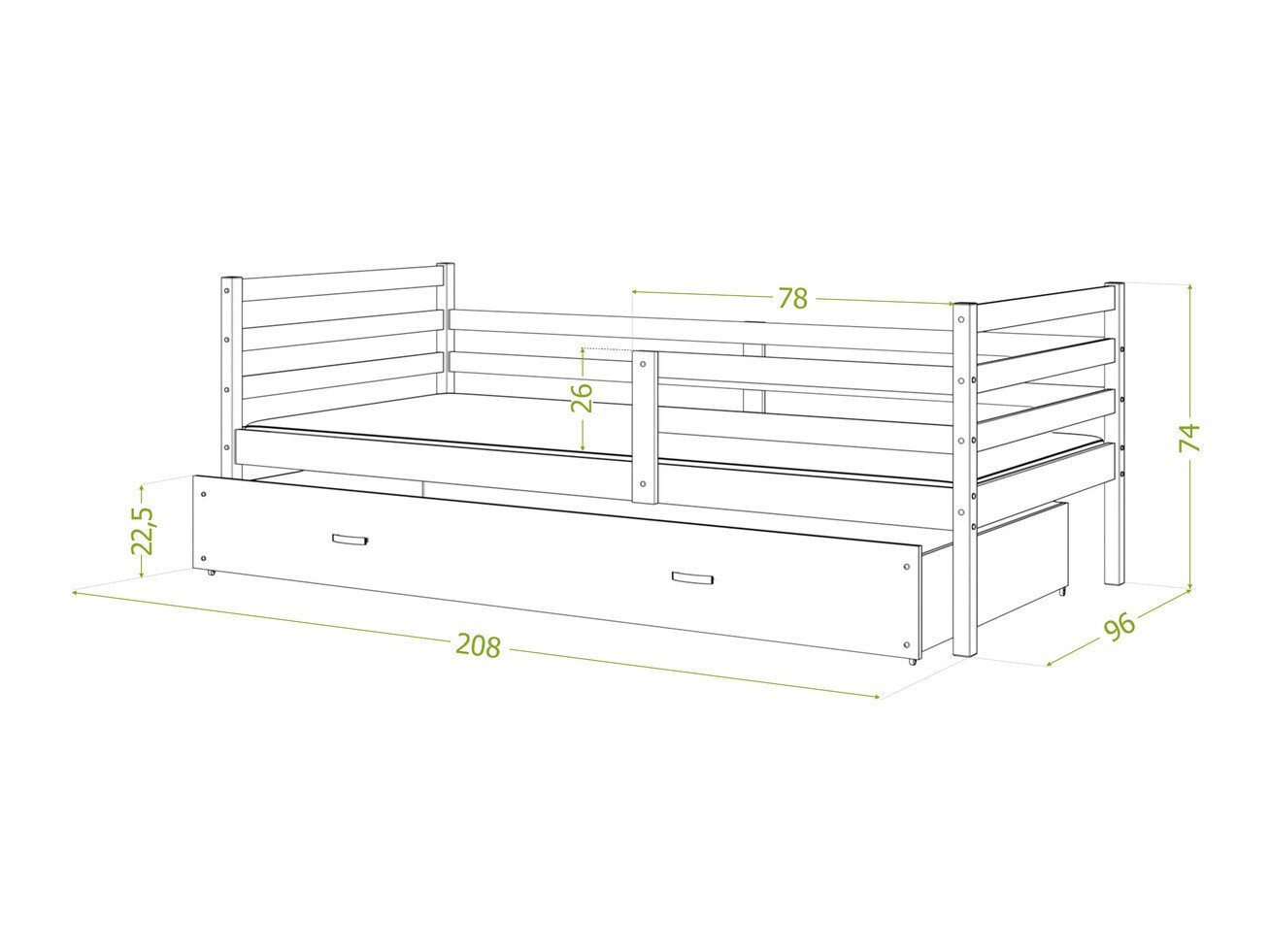 Letto Aurora 130 (Bianco)