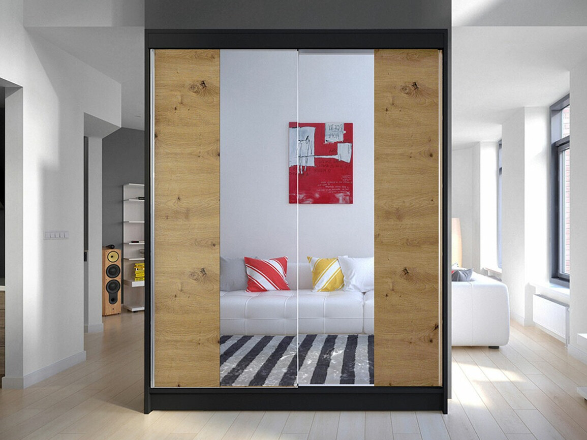 Armadio Closico Vastor II (Nero + Rovere Artisan)
