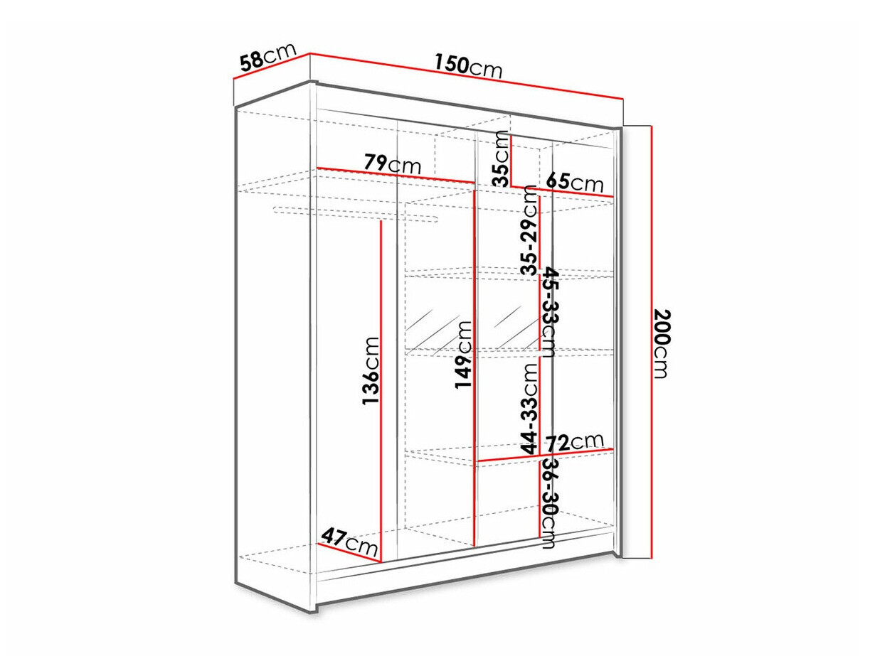Armadio Closico Vastor II (Nero + Rovere Artisan)