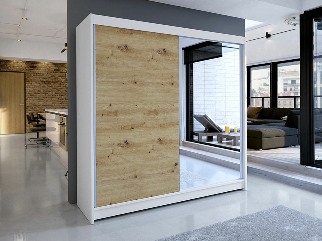 Armadio Closico Cavaris I (Bianco + Rovere Artisan)
