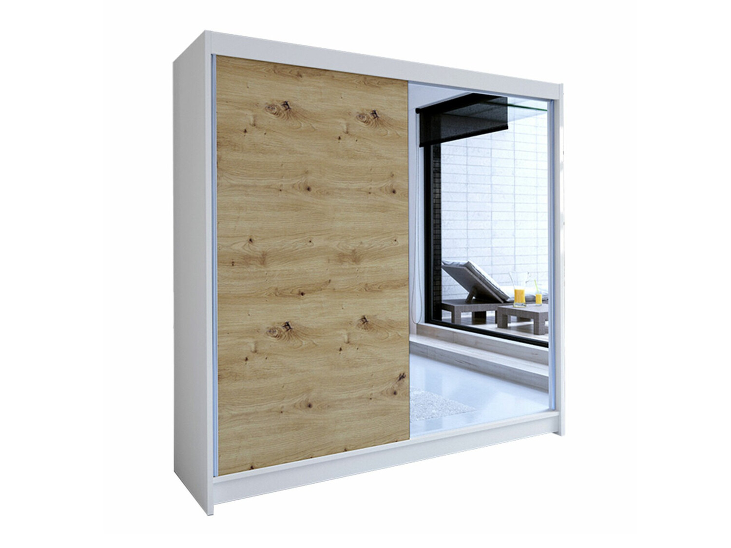 Armadio Closico Cavaris I (Bianco + Rovere Artisan)