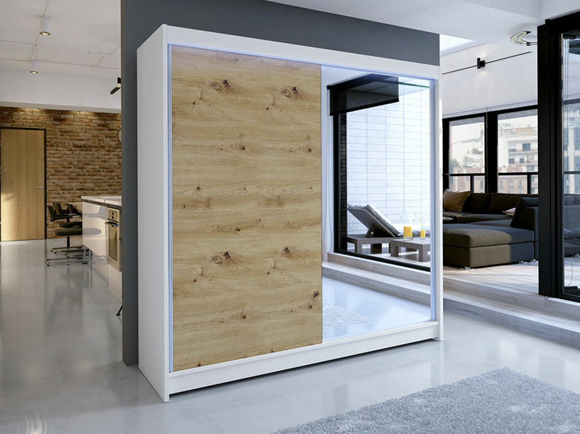 Armadio Closico Cavaris I (Bianco + Rovere Artisan)