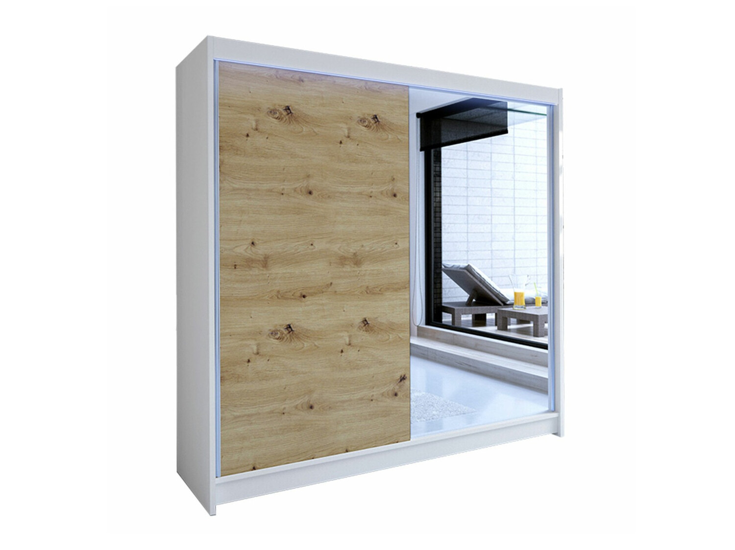 Armadio Closico Cavaris I (Bianco + Rovere Artisan)