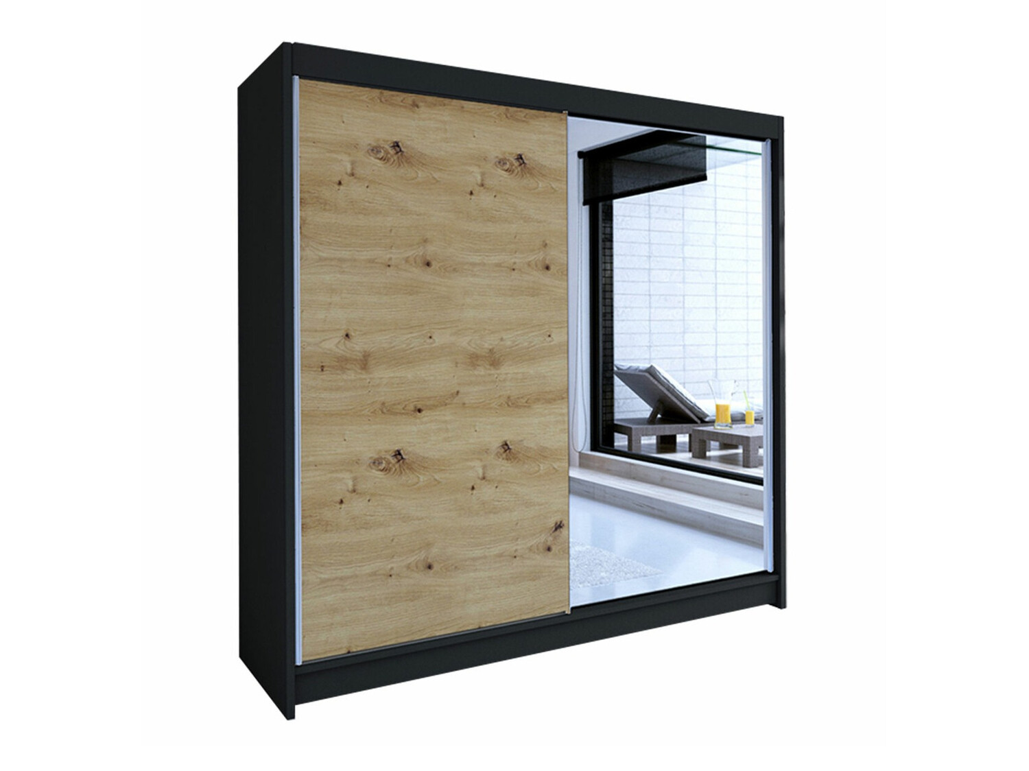 Armadio Closico Cavaris I (Nero + Rovere Artisan)