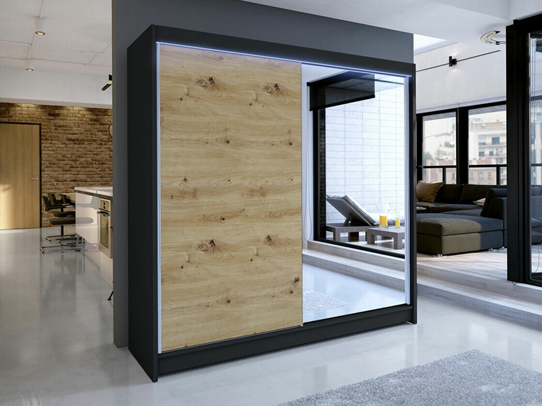 Armadio Closico Cavaris I (Nero + Rovere Artisan)