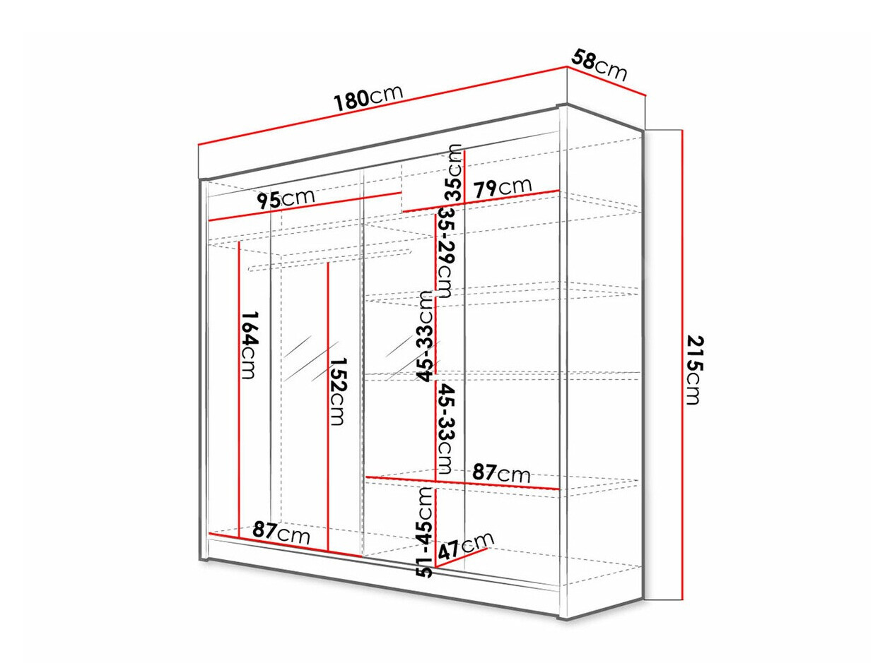 Armadio Closico Cavaris II (Nero + Rovere Artisan)