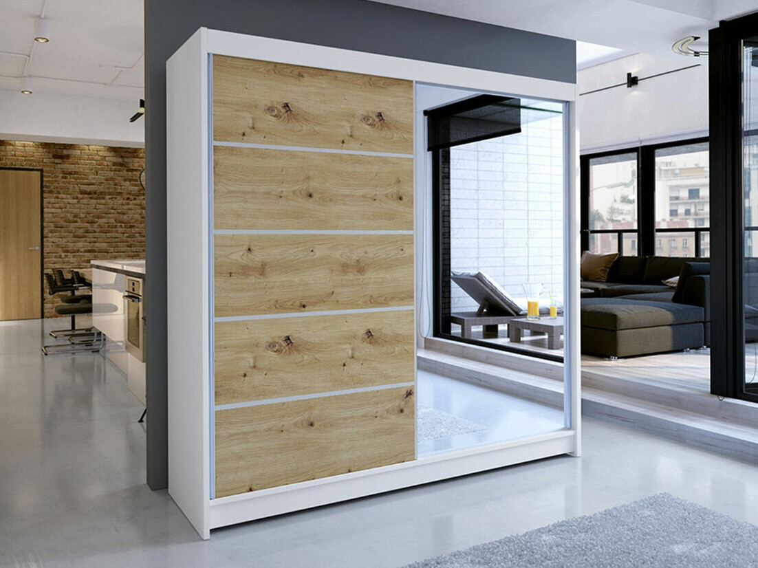 Armadio Closico Cavaris III (Bianco + Rovere Artisan)