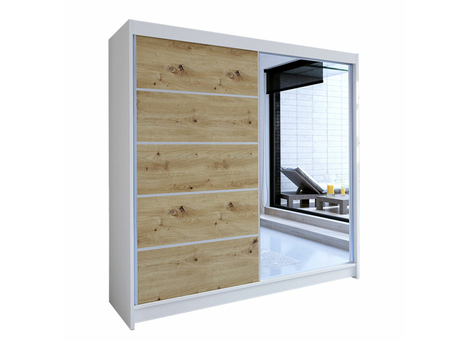 Armadio Closico Cavaris III (Bianco + Rovere Artisan)