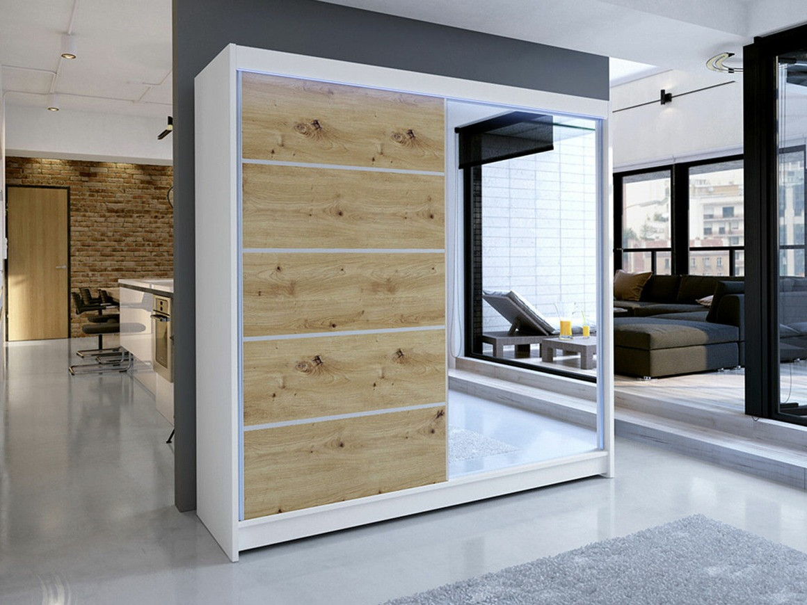 Armadio Closico Cavaris III (Bianco + Rovere Artisan)