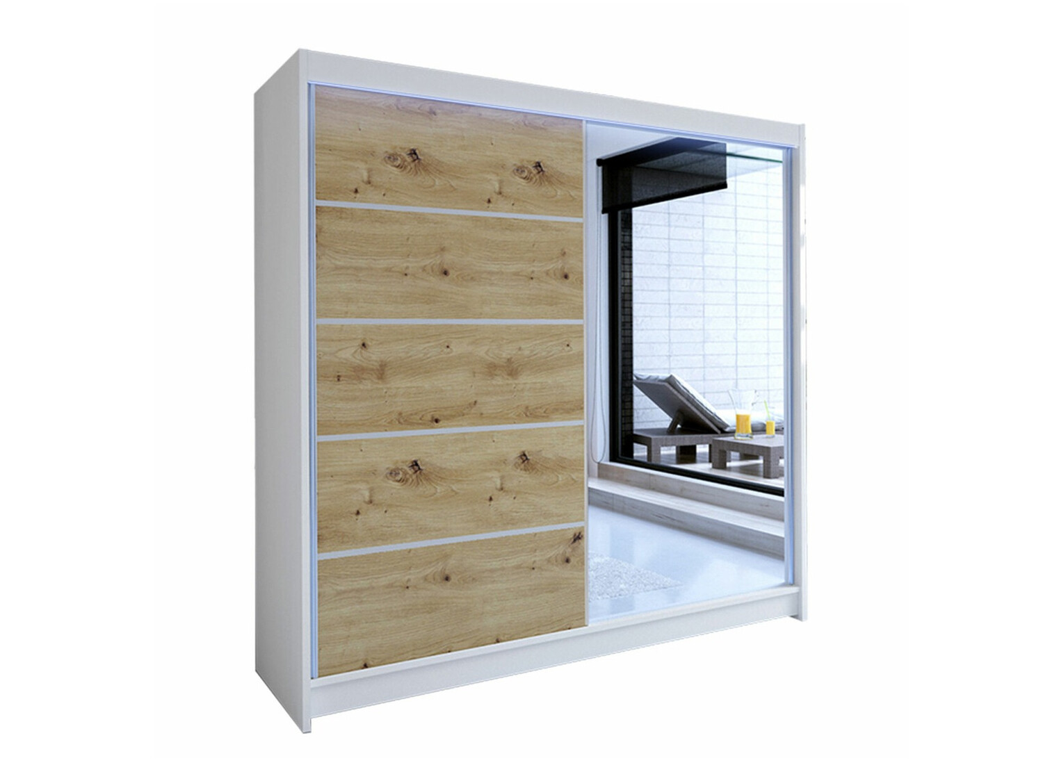 Armadio Closico Cavaris III (Bianco + Rovere Artisan)