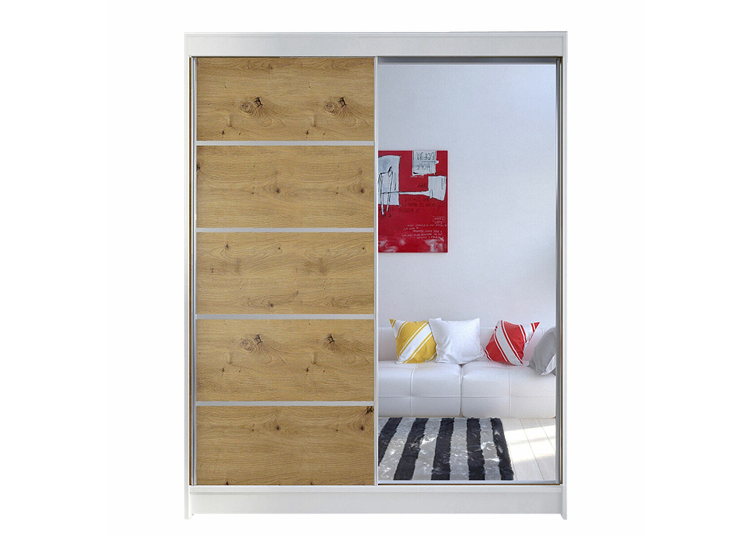 Armadio Closico Vastor III (Bianco + Rovere Artisan)