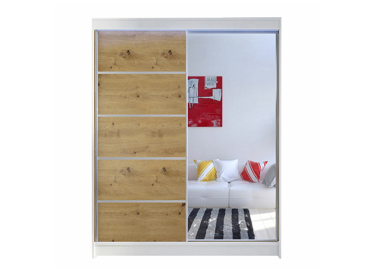 Armadio Closico Vastor III (Bianco + Rovere Artisan)