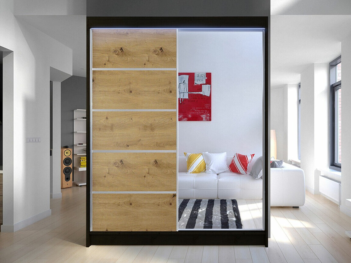 Armadio Closico Vastor III (Nero + Rovere Artisan)