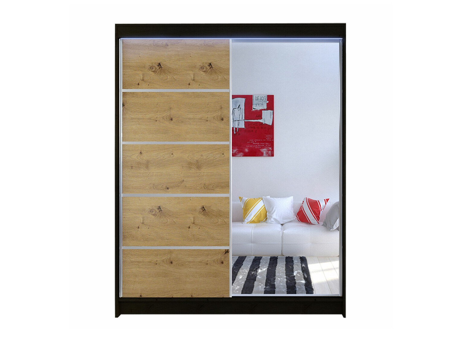 Armadio Closico Vastor III (Nero + Rovere Artisan)