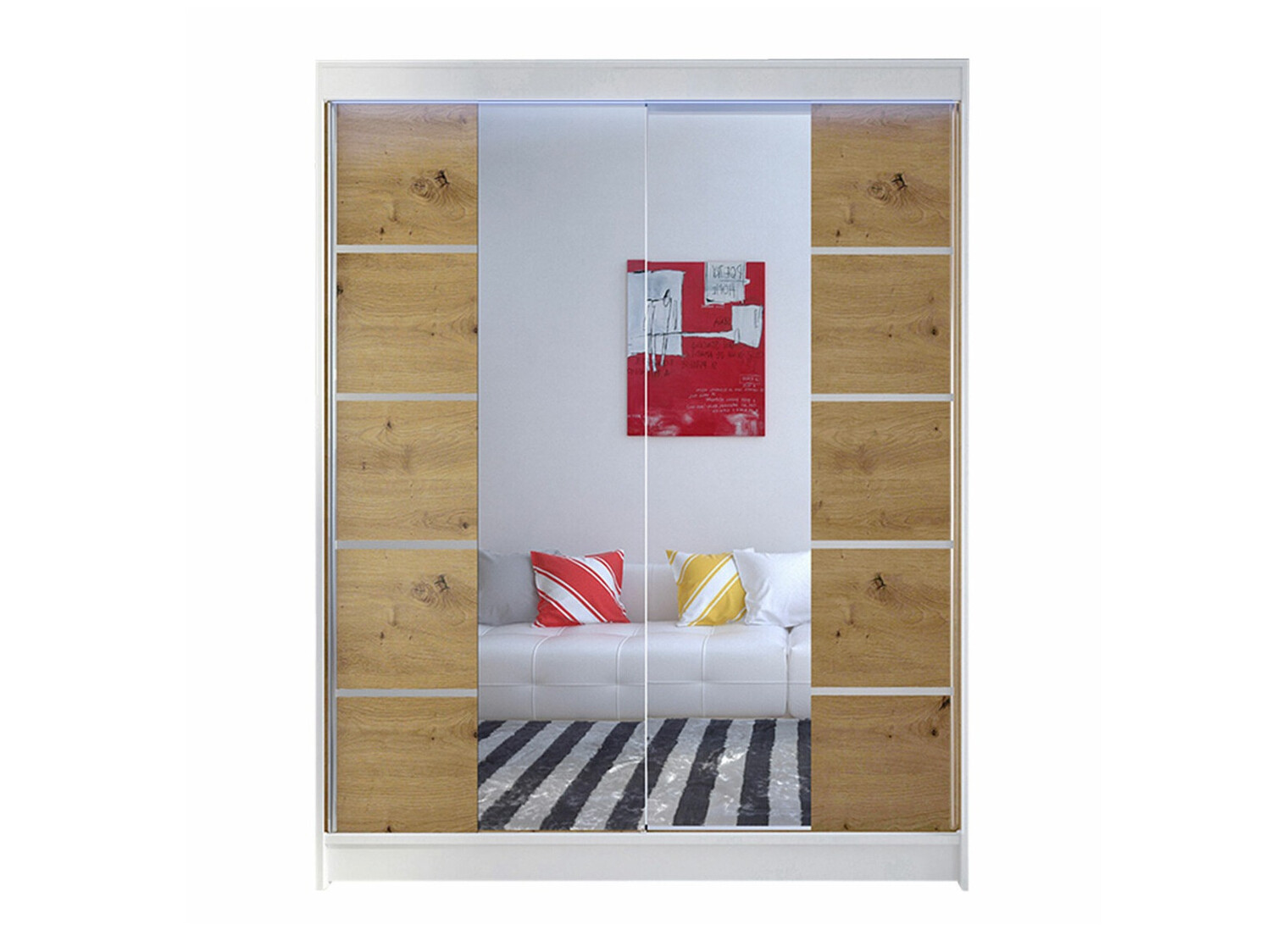 Armadio Closico Vastor V (Bianco + Rovere Artisan)
