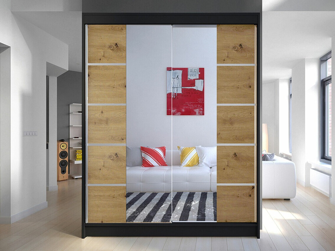 Armadio Closico Vastor V (Nero + Rovere Artisan)