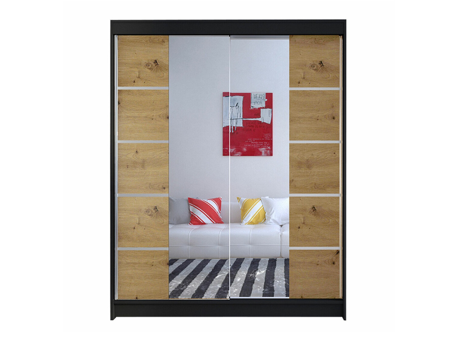 Armadio Closico Vastor V (Nero + Rovere Artisan)