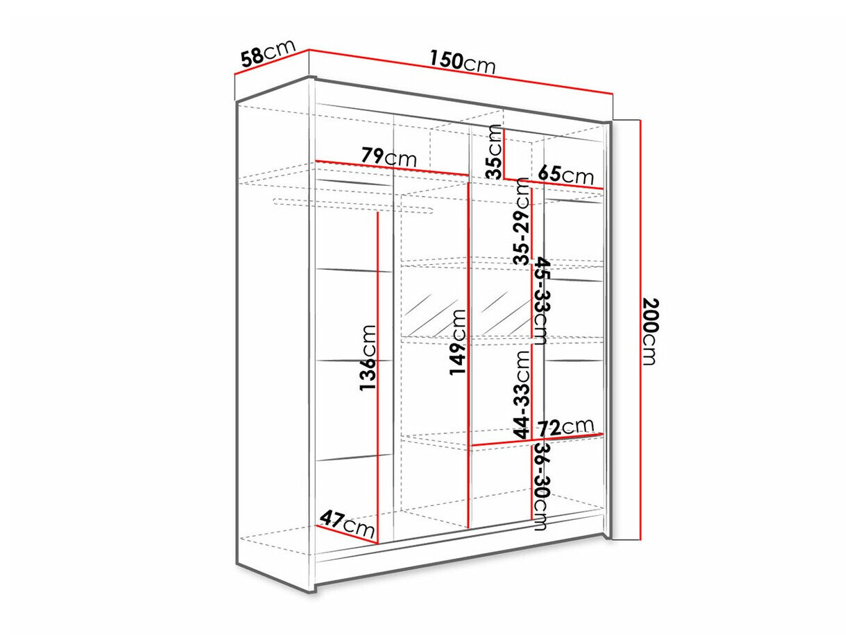 Armadio Closico Vastor V (Nero + Rovere Artisan)