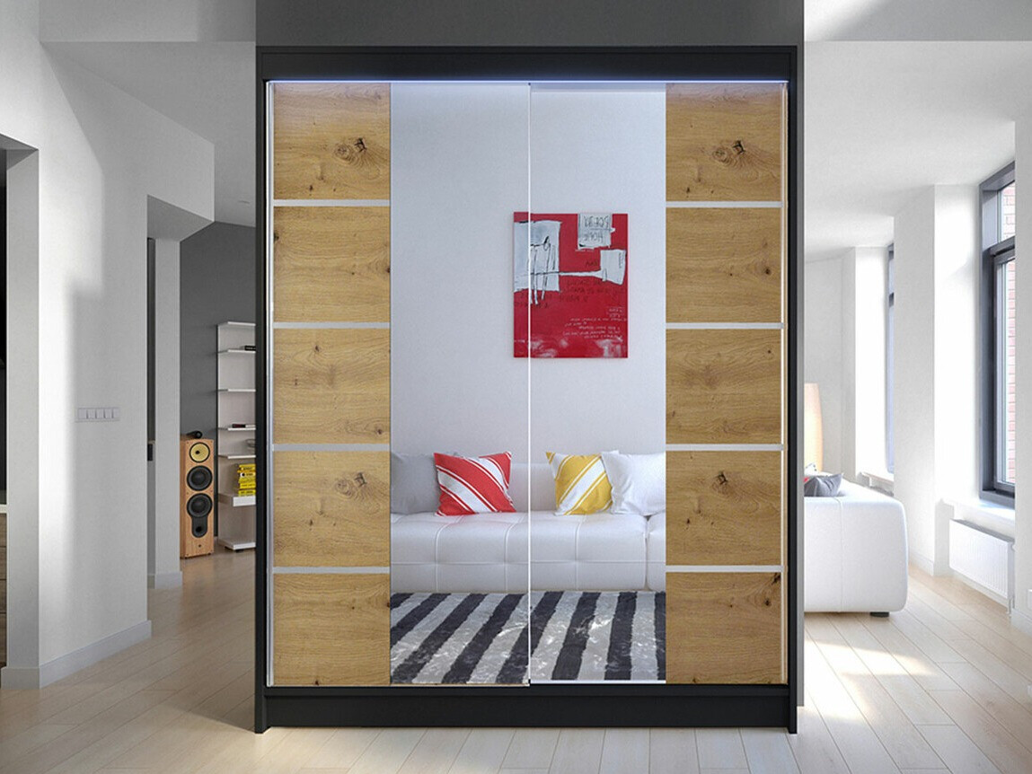 Armadio Closico Vastor V (Nero + Rovere Artisan)