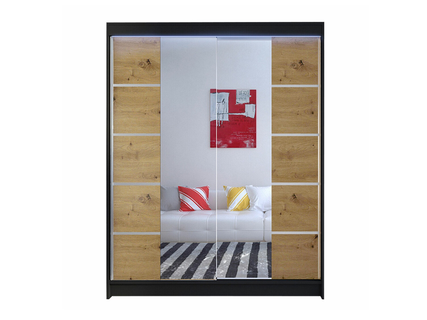 Armadio Closico Vastor V (Nero + Rovere Artisan)