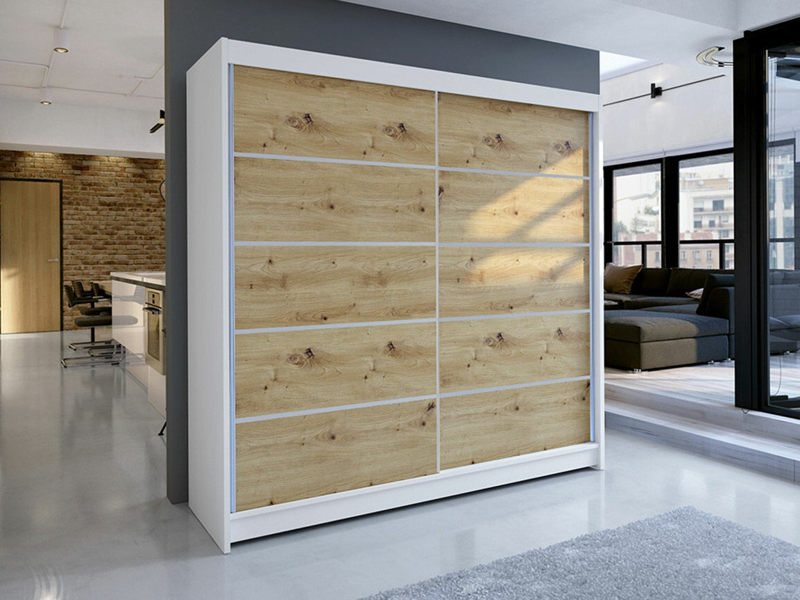 Armadio Closico Cavaris IV (Bianco + Rovere Artisan)