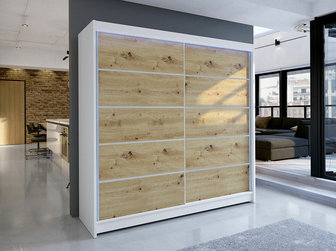 Armadio Closico Cavaris IV (Bianco + Rovere Artisan)