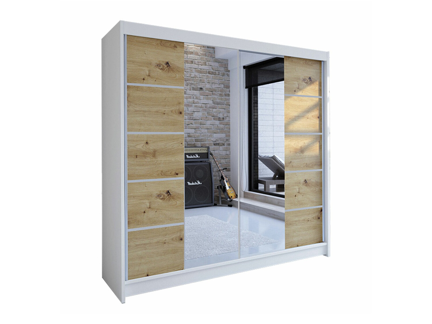 Armadio Closico Cavaris V (Bianco + Rovere Artisan)