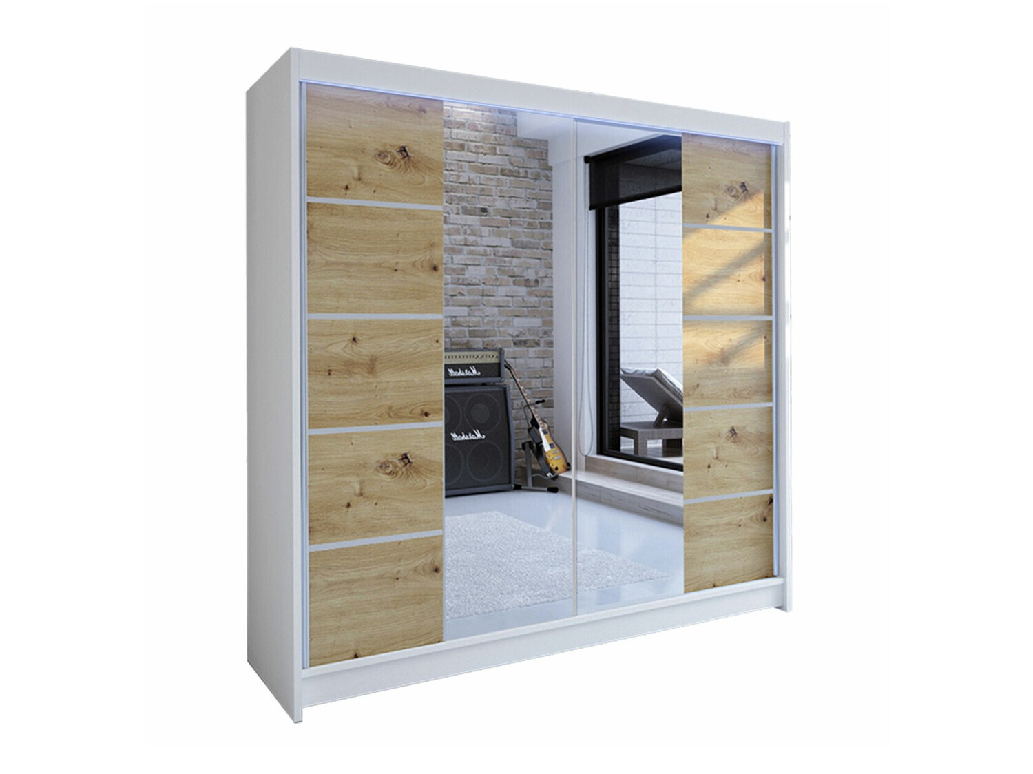 Armadio Closico Cavaris V (Bianco + Rovere Artisan)