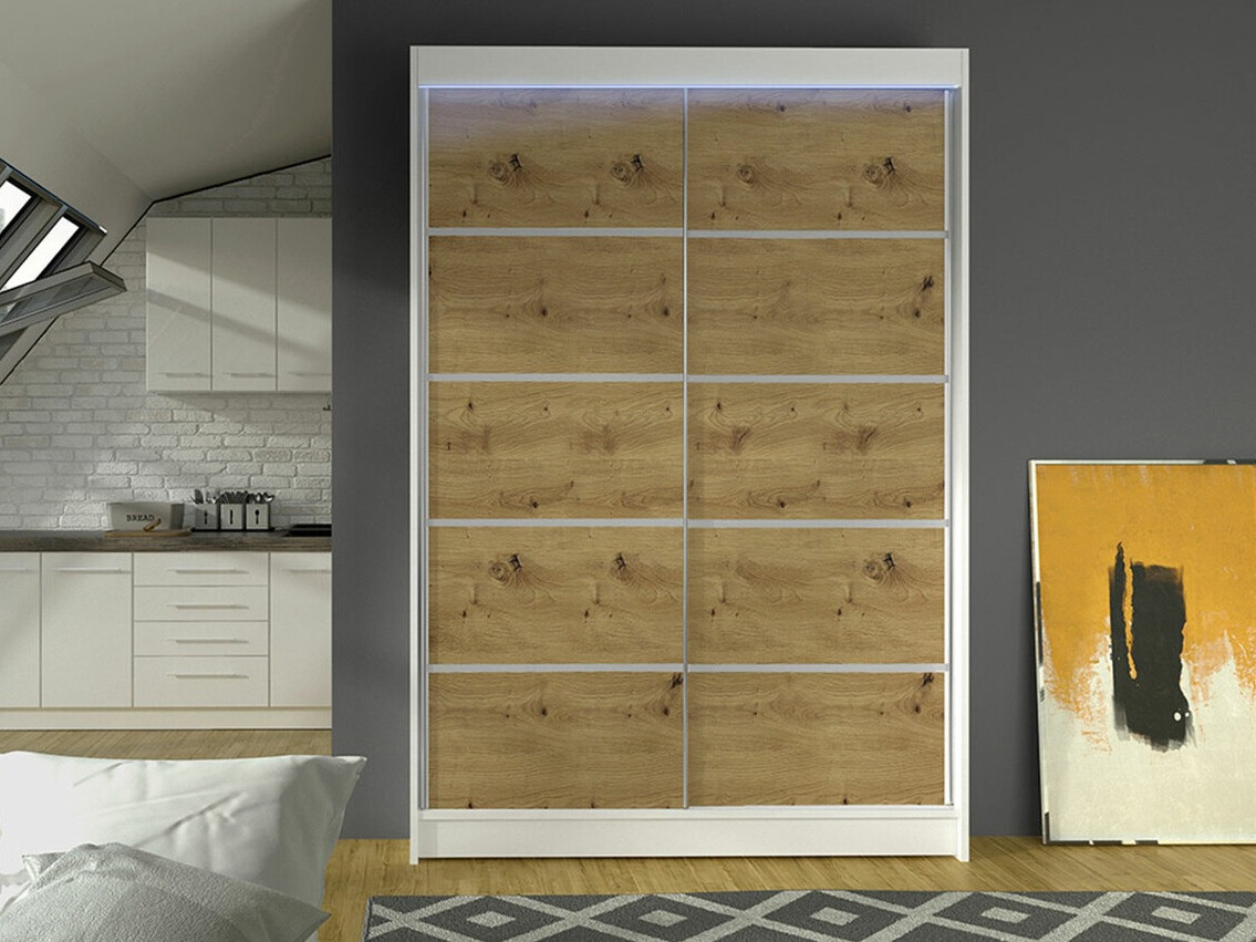 Armadio Closico Salvor IV (Bianco + Rovere Artisan)